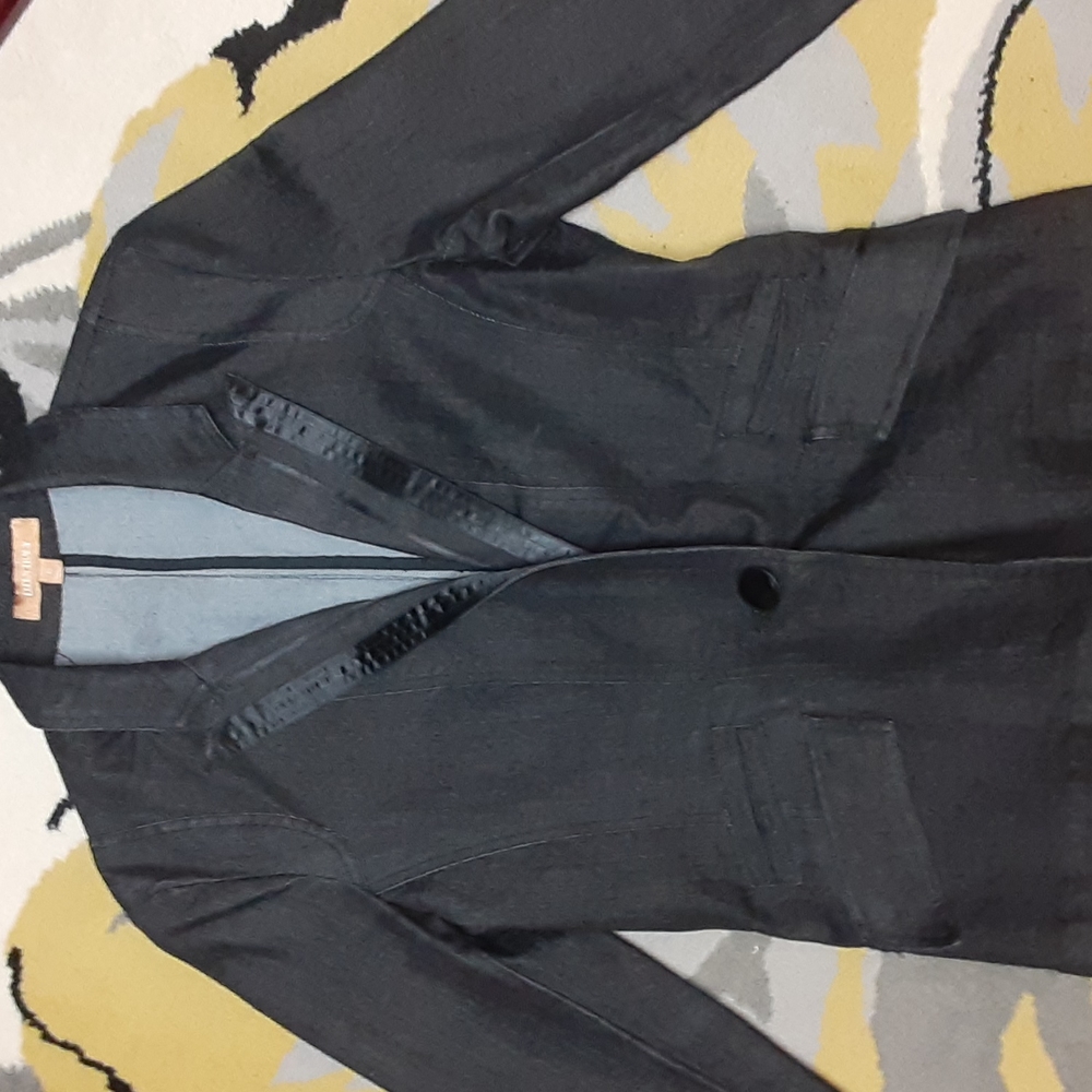 Ellen Tracy Gorgeous black denim tuxedo blazer